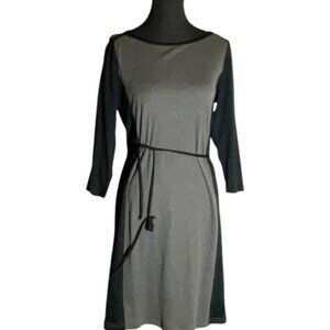Lauren Ralph Lauren grey with black long sleeve midi dress size M